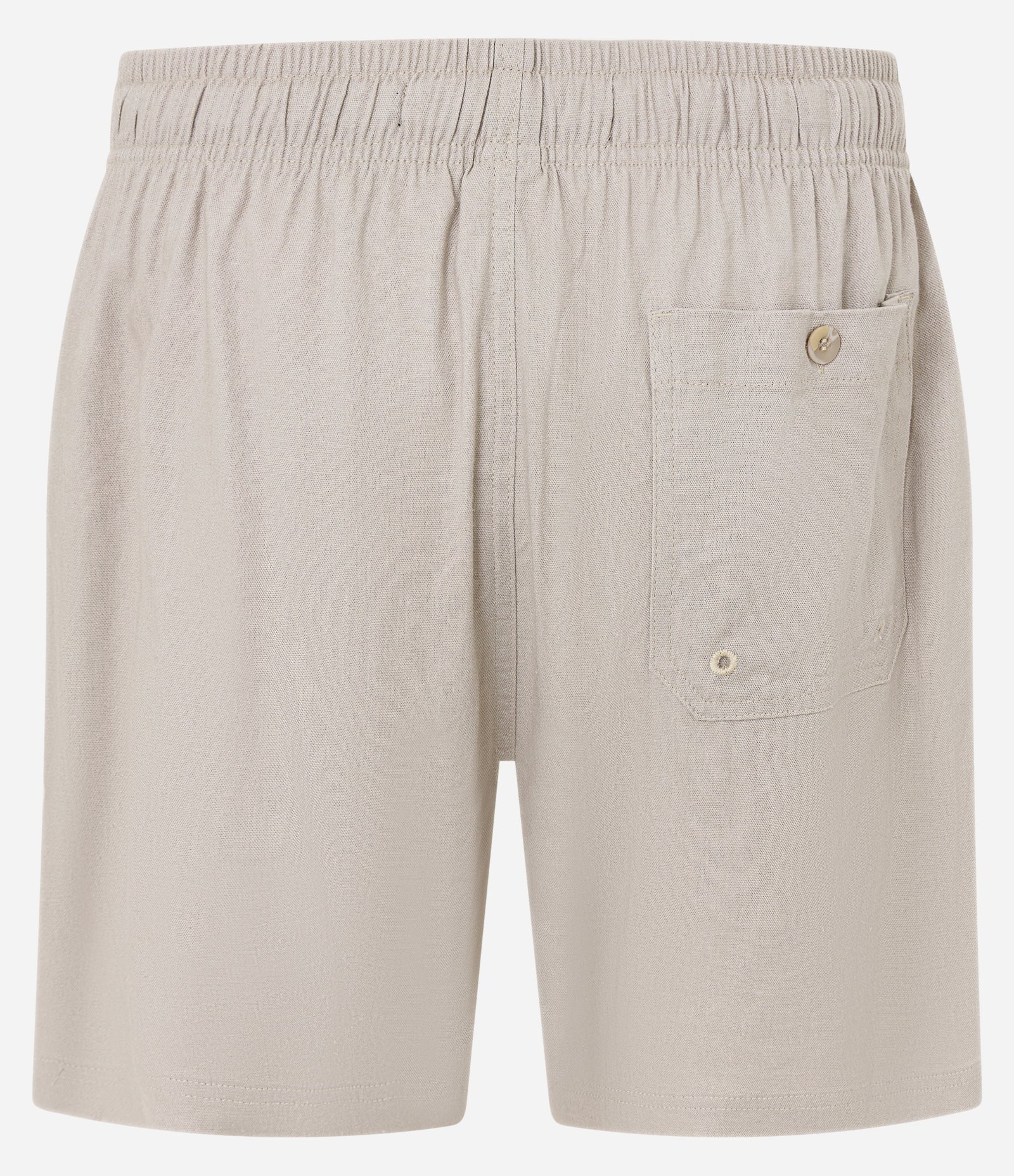 Bermuda em Tela com Cânhamo e Bolsos Bege 7