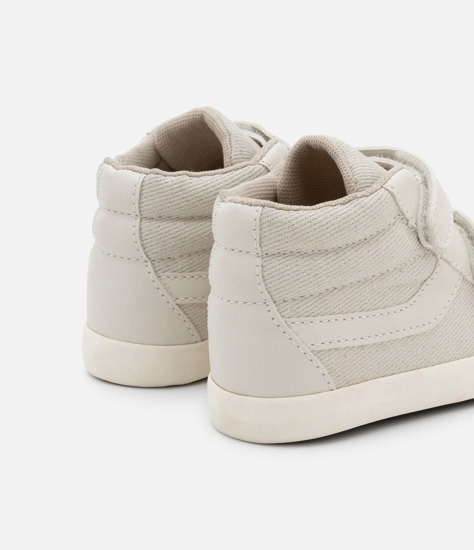 Tênis Botinha Infantil com Velcro e Recortes - Tam 20 ao 27 Off White 4