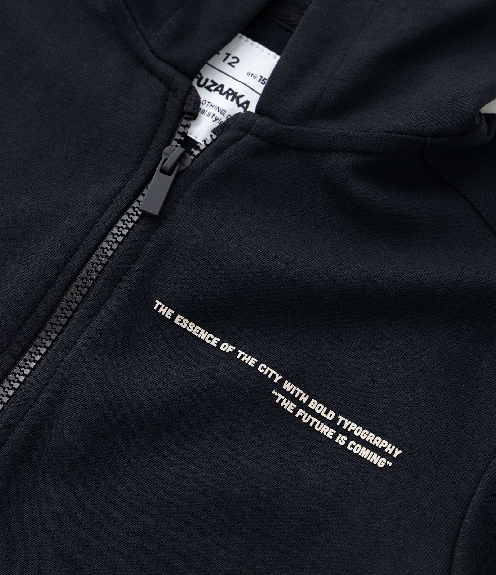 Jaqueta Infantil Interlock com Capuz - Tam 5 a 14 Anos Preto 5