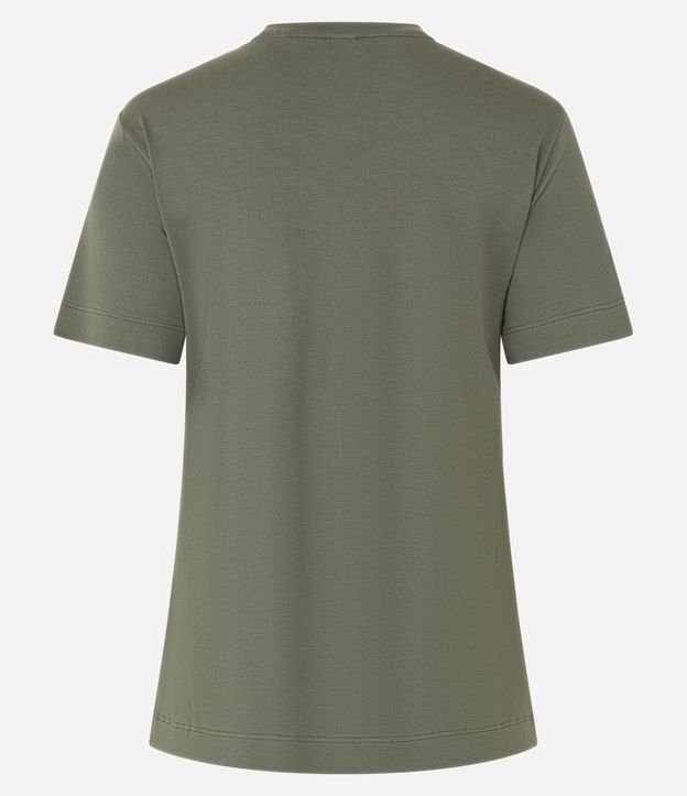 Blusa em Viscose com Bordados de Coqueiros Verde Oliva 7