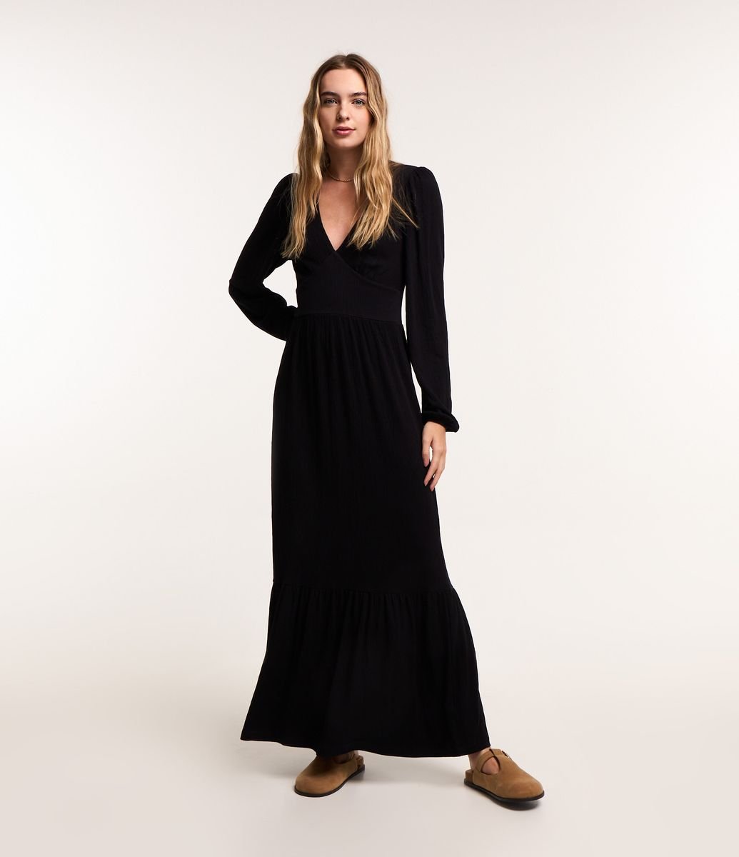 Deals Vestido Vestido Preto Manga Longa Renner Tule Vestido