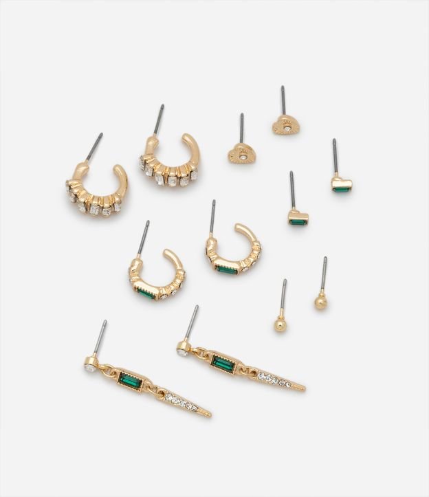 Kit 06 Pares de Brincos Pequenos com Cristais