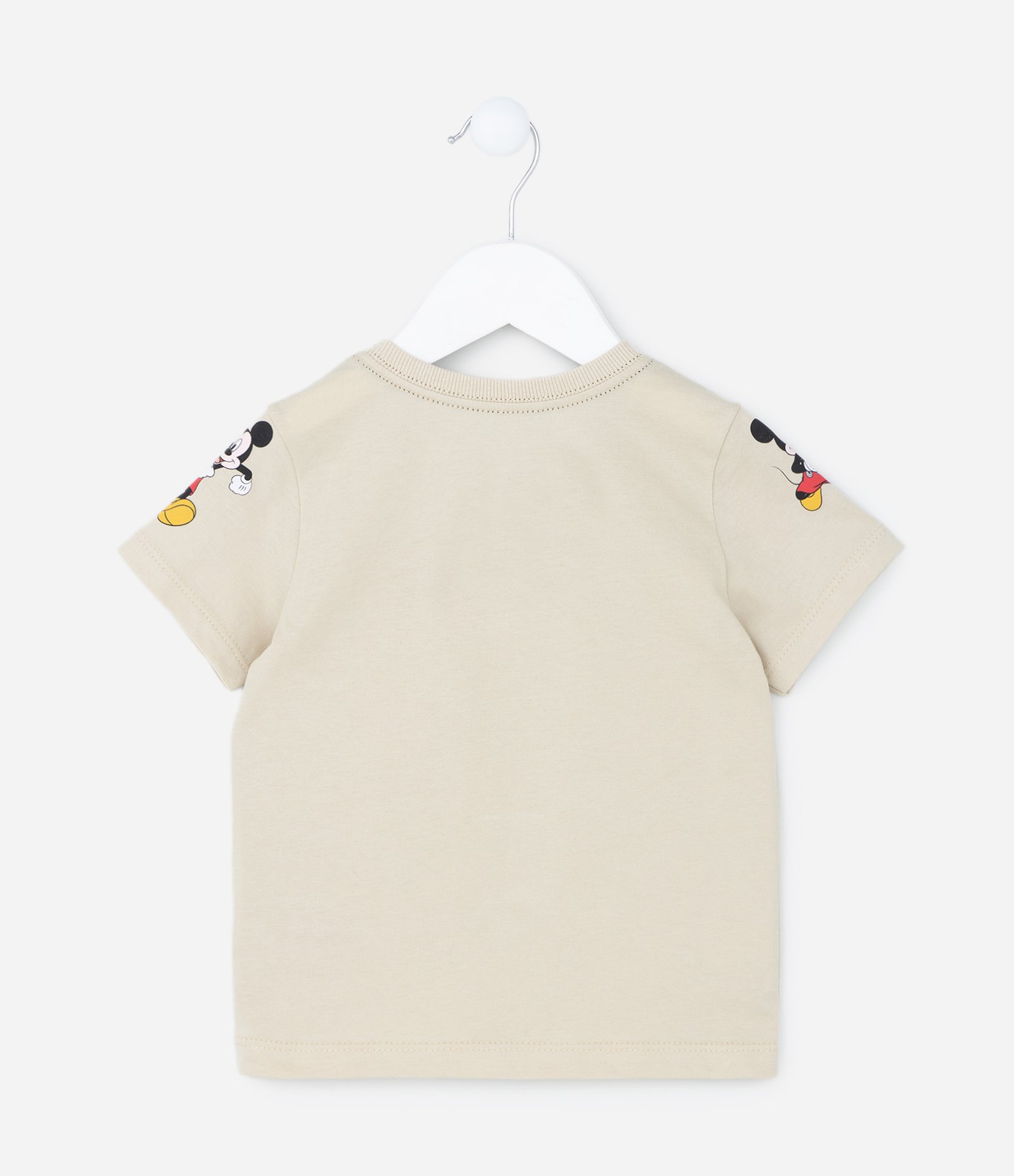 Camiseta Infantil com Estampa do Mickey Mouse - Tam 1 a 5 anos Bege 2