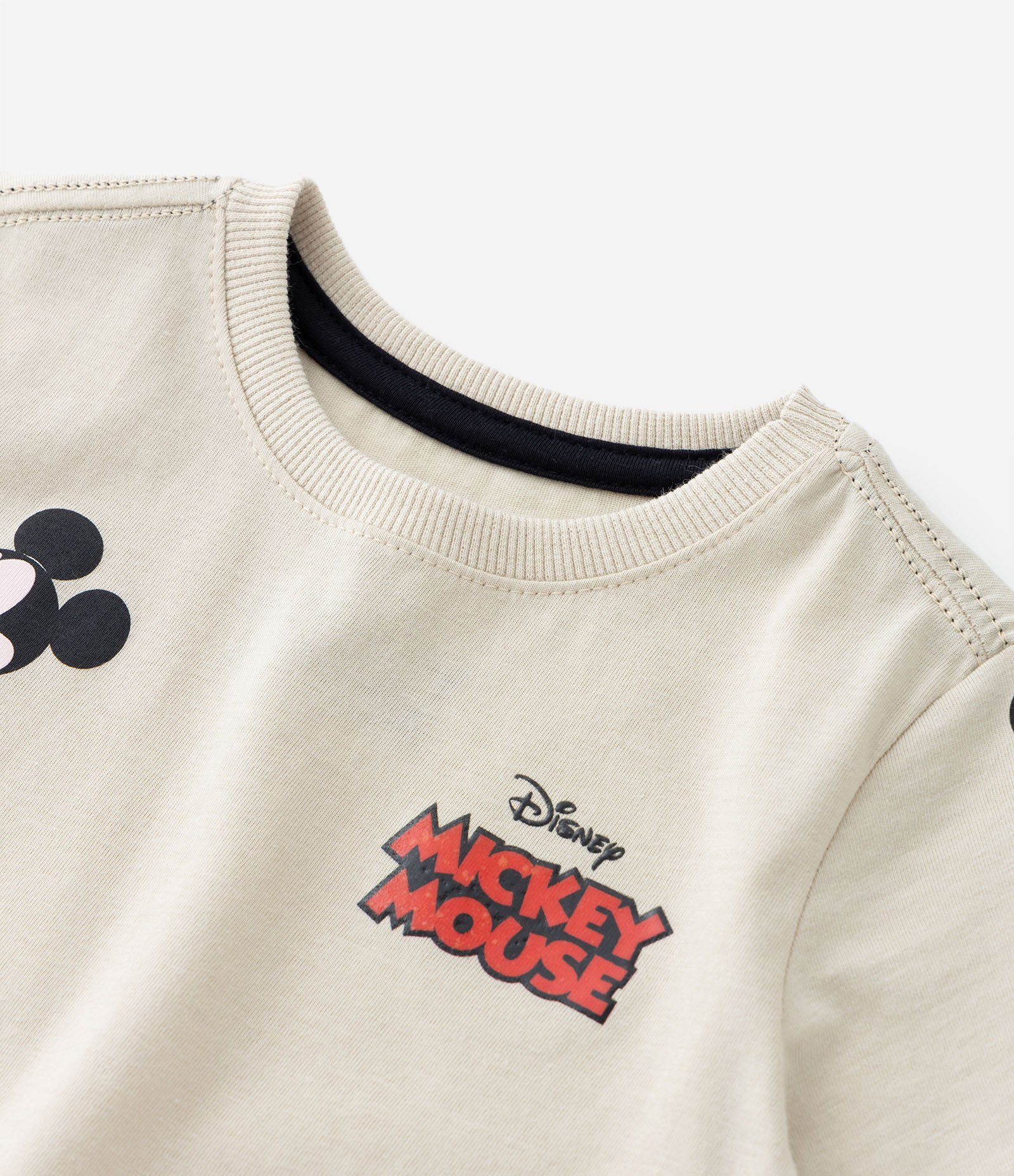 Camiseta Infantil com Estampa do Mickey Mouse - Tam 1 a 5 anos Bege 3