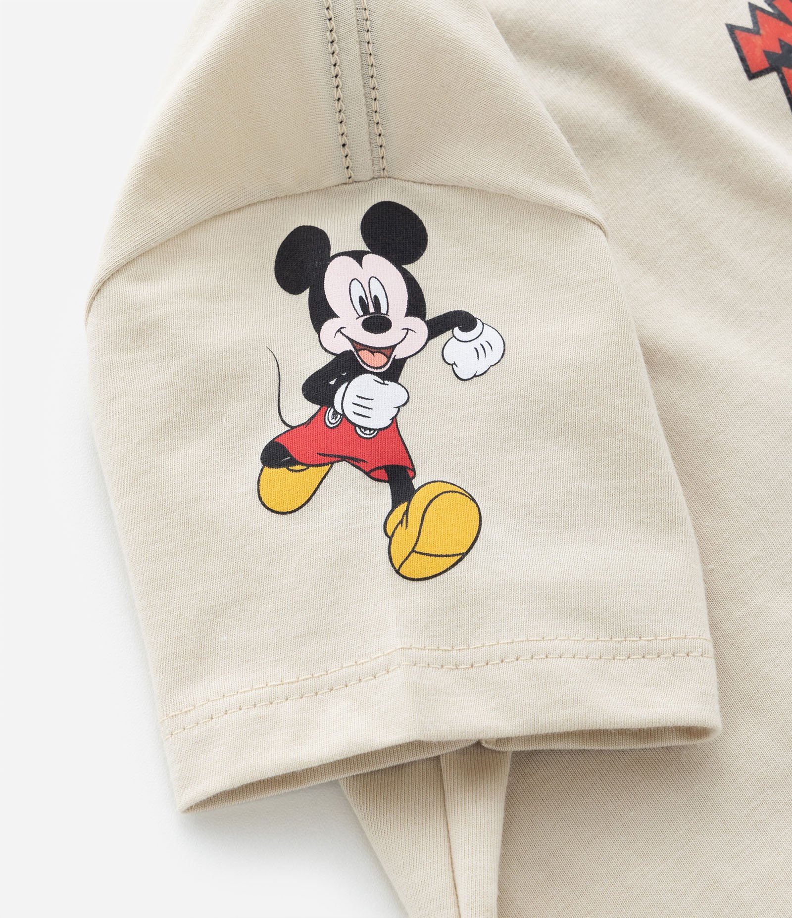 Camiseta Infantil com Estampa do Mickey Mouse - Tam 1 a 5 anos Bege 4