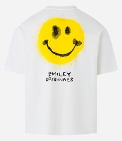 Camiseta Boxy em Algodão Malhão com Estampa Just Smiley