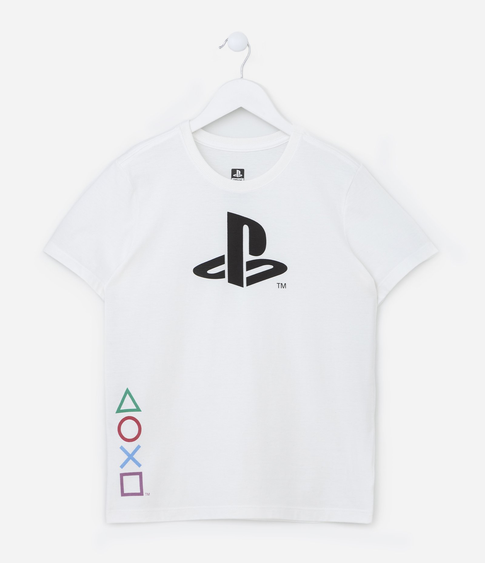 Camiseta Infantil com Estampa de Playstation - Tam 5 a 14 anos Branco 1