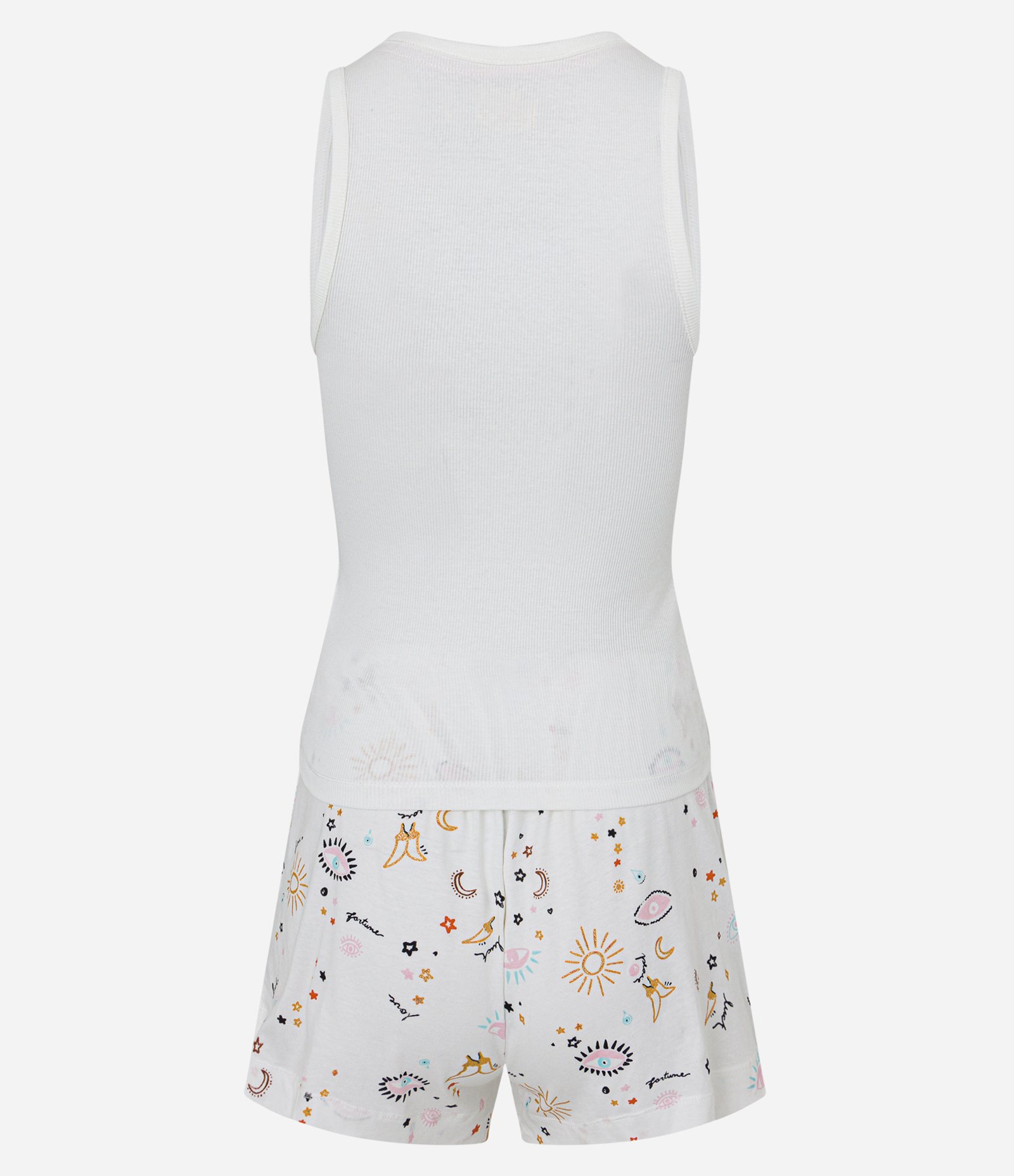 Pijama Short Doll Curto em Algodão e Estampa Olho Grego Branco Neve 8