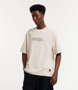 Camiseta Boxy em Algodão com Estampa NASA