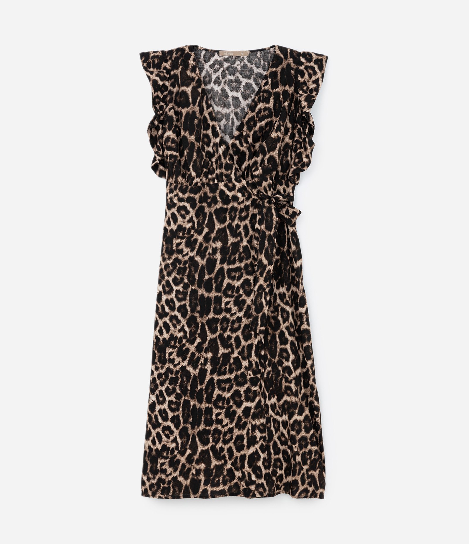 Vestido Midi Transpassado Animal Print Curve & Plus Size Preto 5