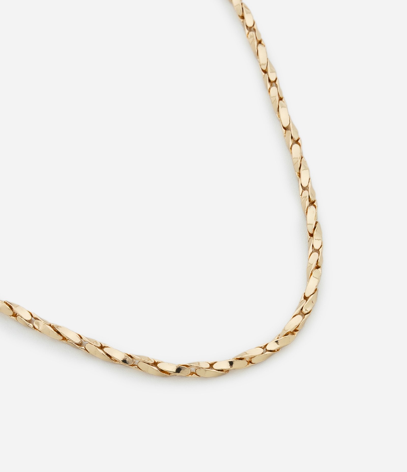 Colar Corrente Curto com Textura Torcida Dourado 1