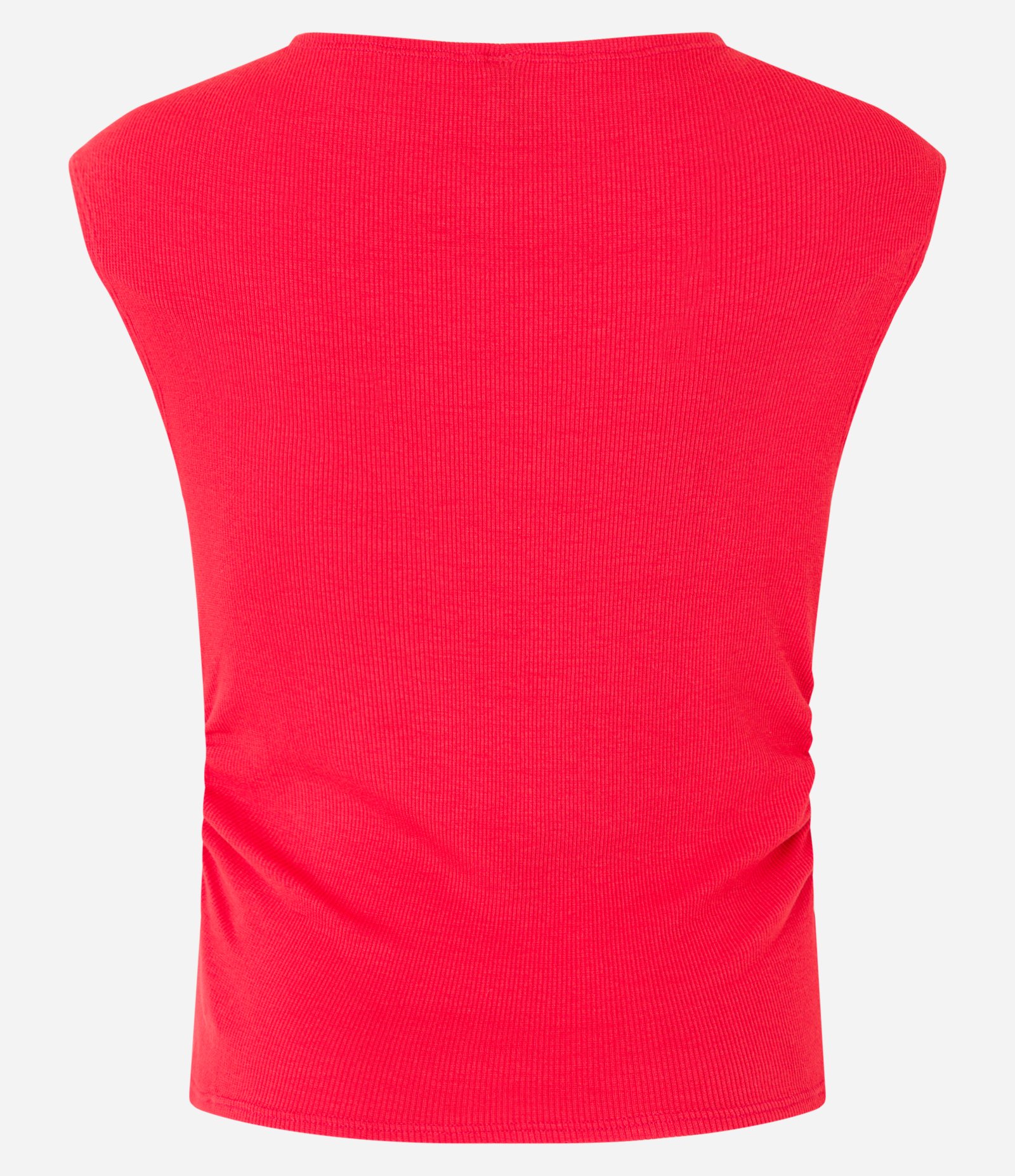 Blusa em Ribana com Franzido Lateral e Ombro Caído Vermelho 6