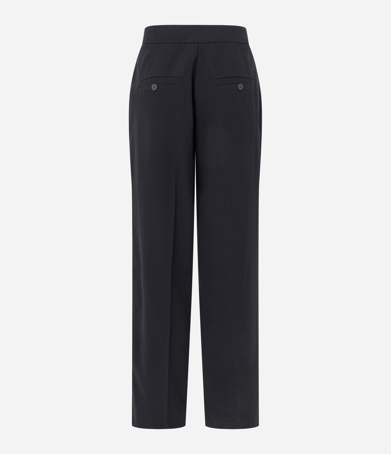 Calça Reta Alfaiatada com Bolsos e Frisos Preto 6