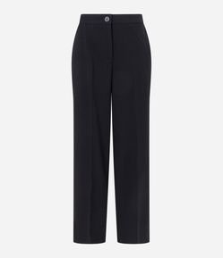 Calça Reta Alfaiatada com Bolsos e Frisos
