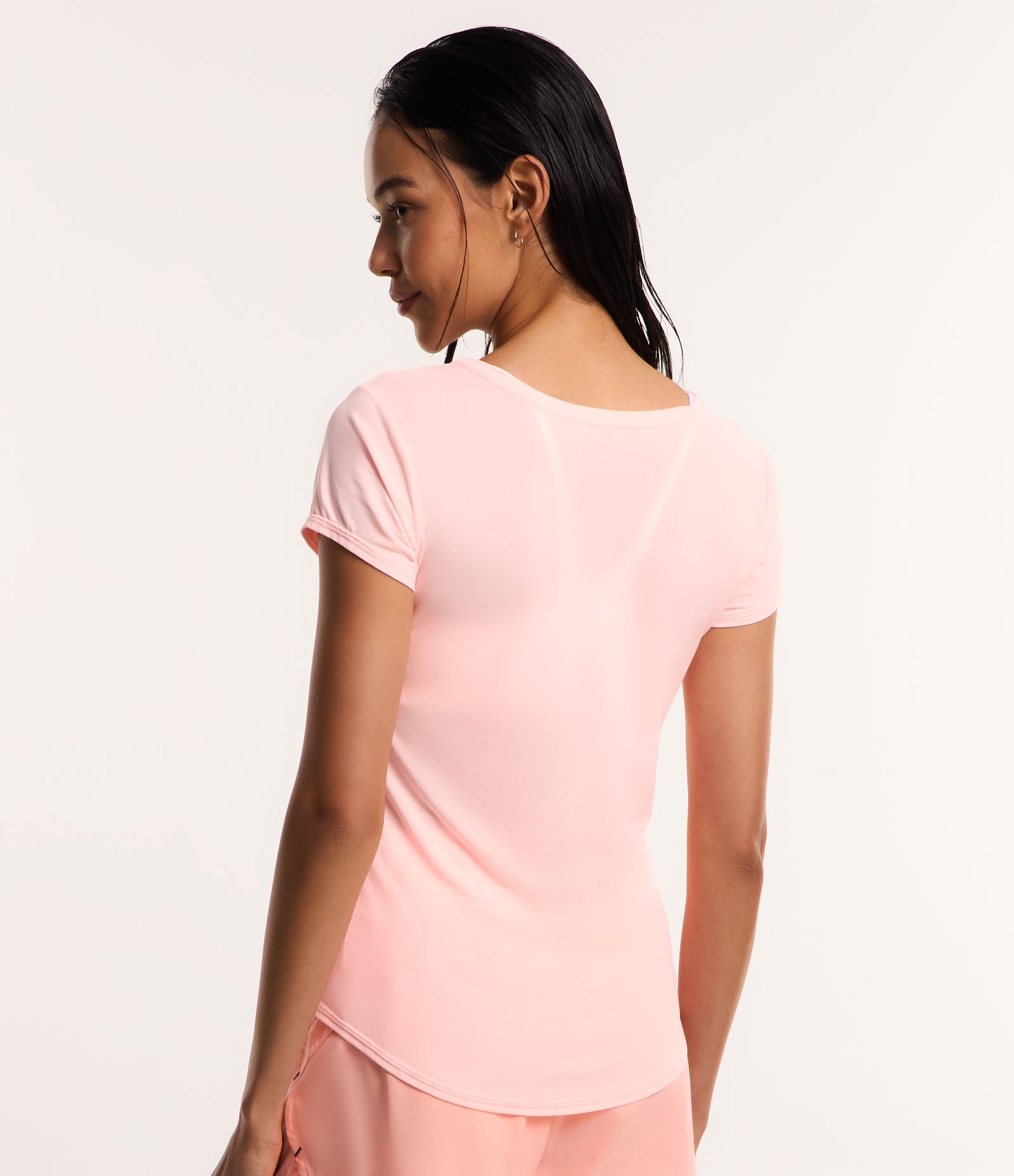 Camiseta Esportiva em Poliamida Rosa Claro 3