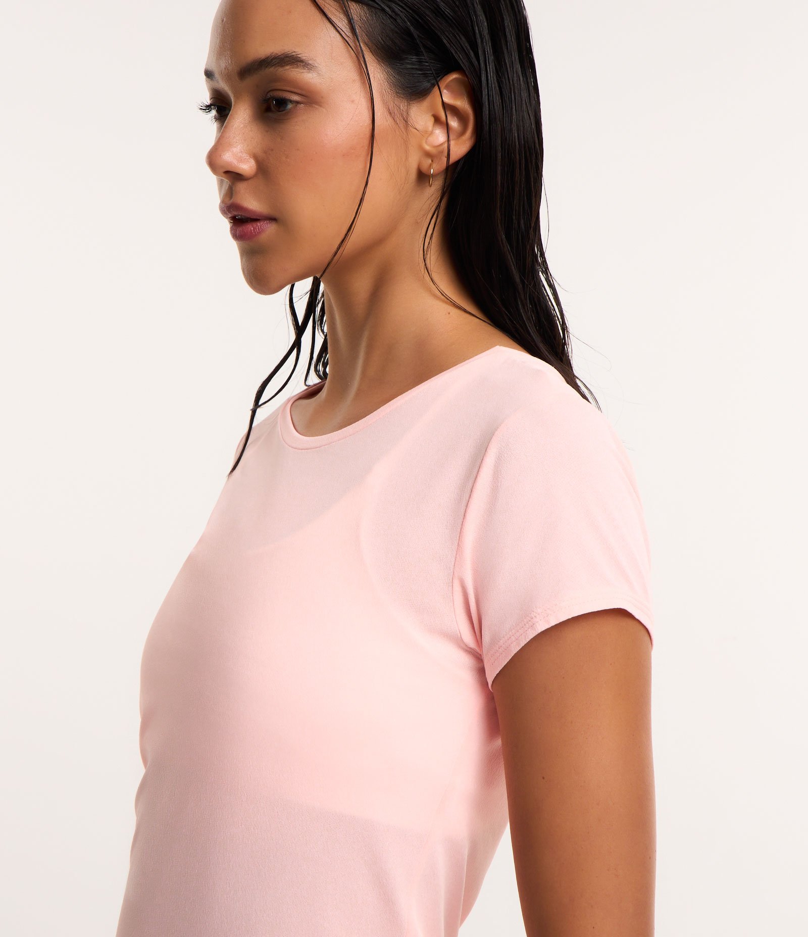 Camiseta Esportiva em Poliamida Rosa Claro 4