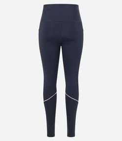 Calça Legging Esportiva em Poliamida com Bolsos Friso Contrastante
