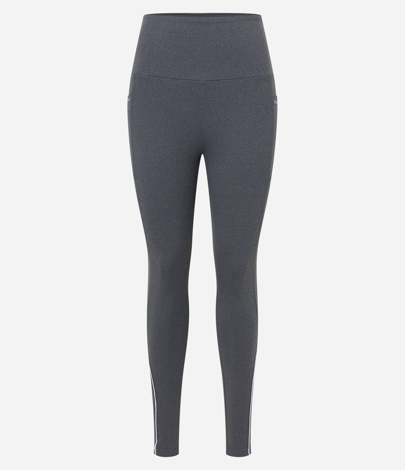 Calça Legging Esportiva em Poliamida com Detalhe Contrastante Cinza