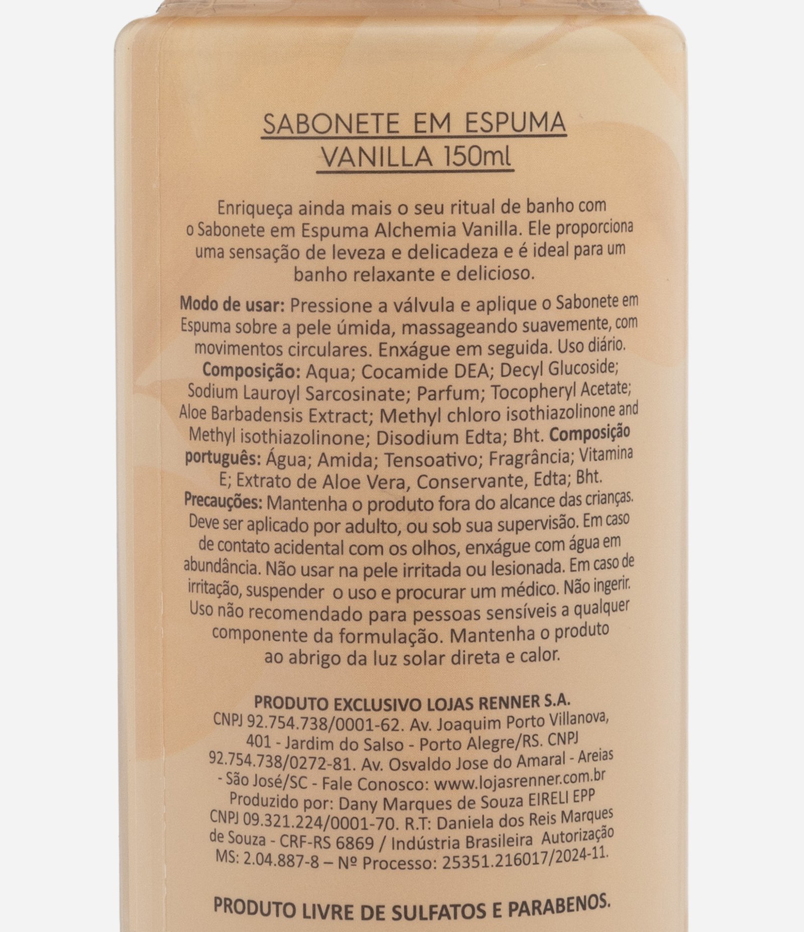 Sabonete Espuma Vanilla Alchemia 150ml 2
