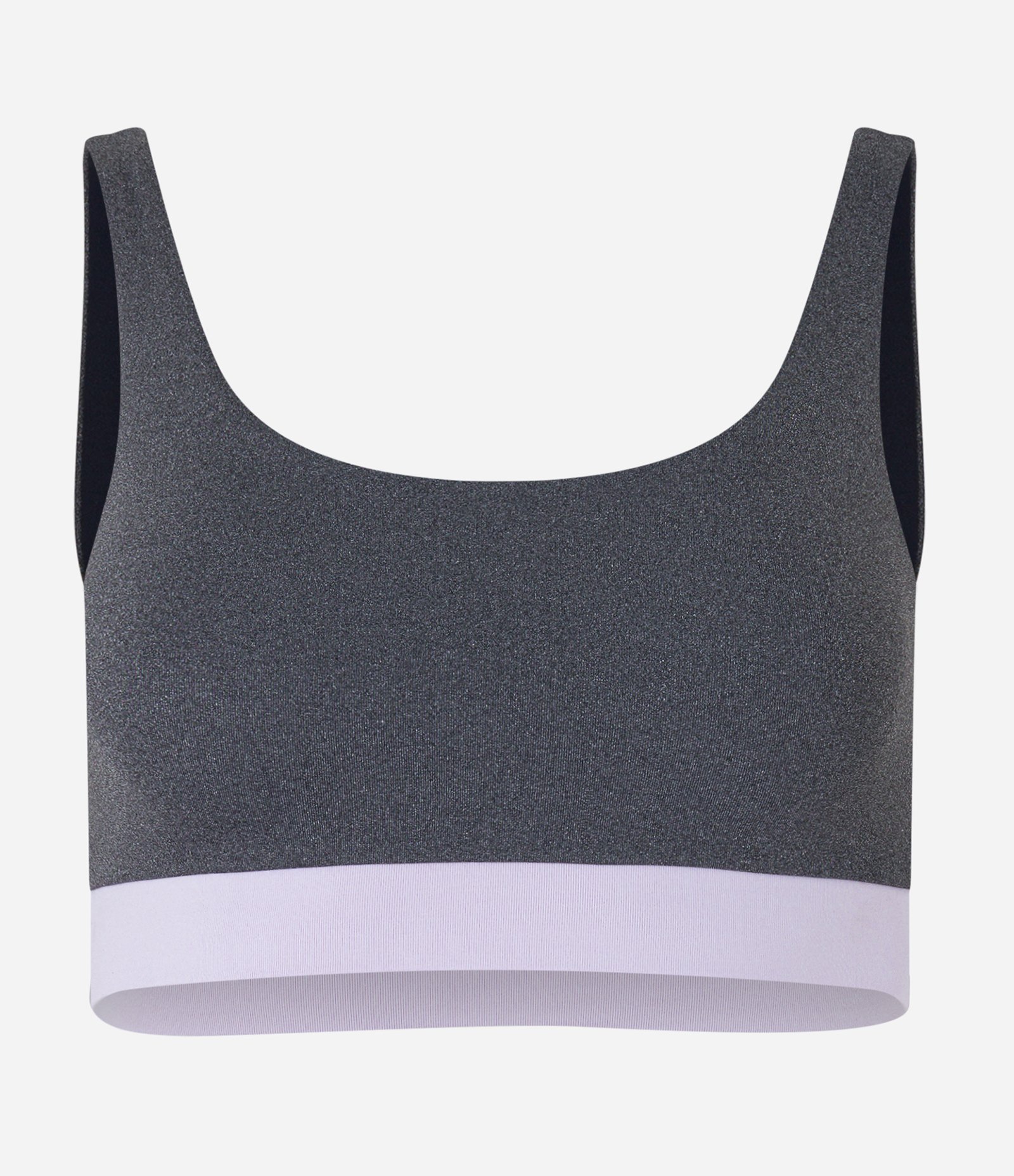 Top Esportivo em Poliamida com Decote Costas e Barra Contrastante Cinza 5