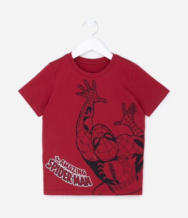 Camiseta Infantil com Estampa Spider Man - Tam 5 a 14 anos