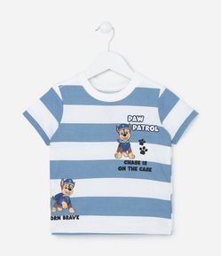 Camiseta Infantil em Algodão Estampa Chase Patrulha Canina - Tam 2 a 5 anos