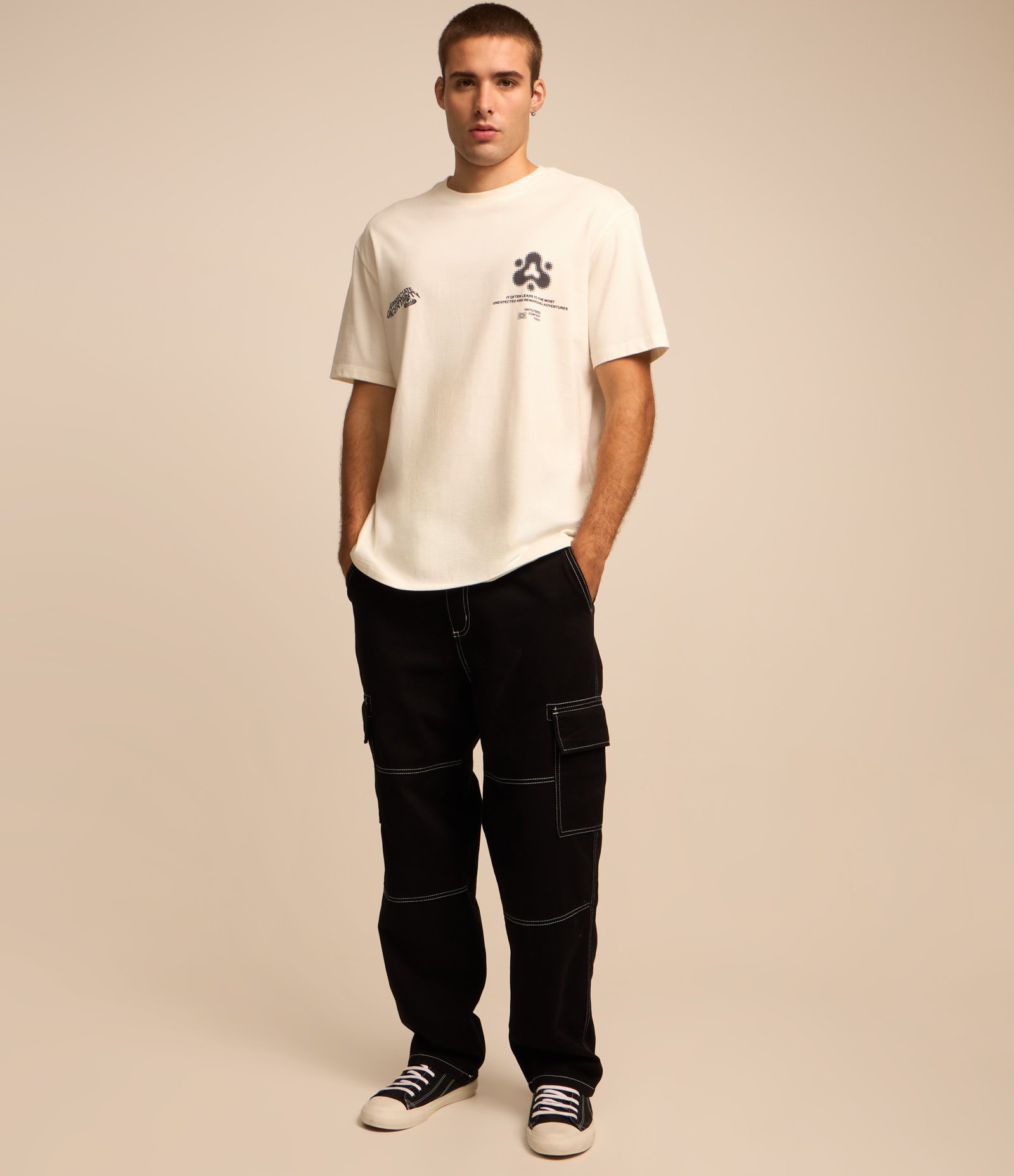 Camiseta Relaxed em Algodão com Estampa Letting Branco 2