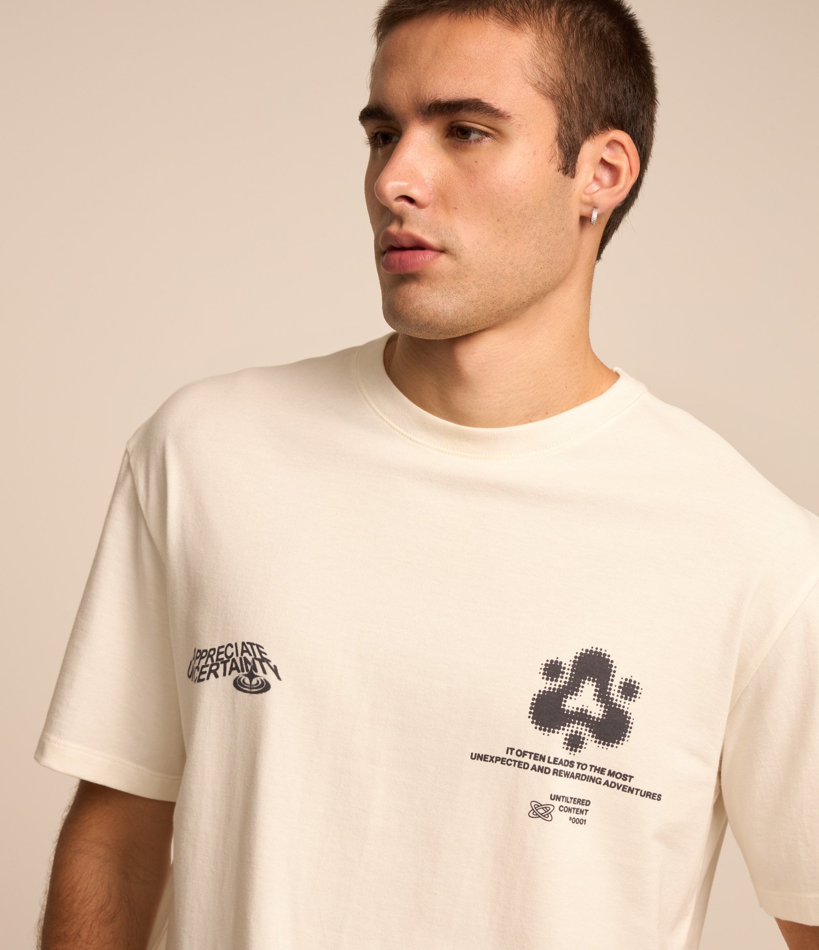 Camiseta Relaxed em Algodão com Estampa Letting Branco 3