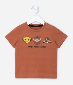 Camiseta Infantil em Algodão com Estampa Rei Leão - Tam 1 a 5 Anos