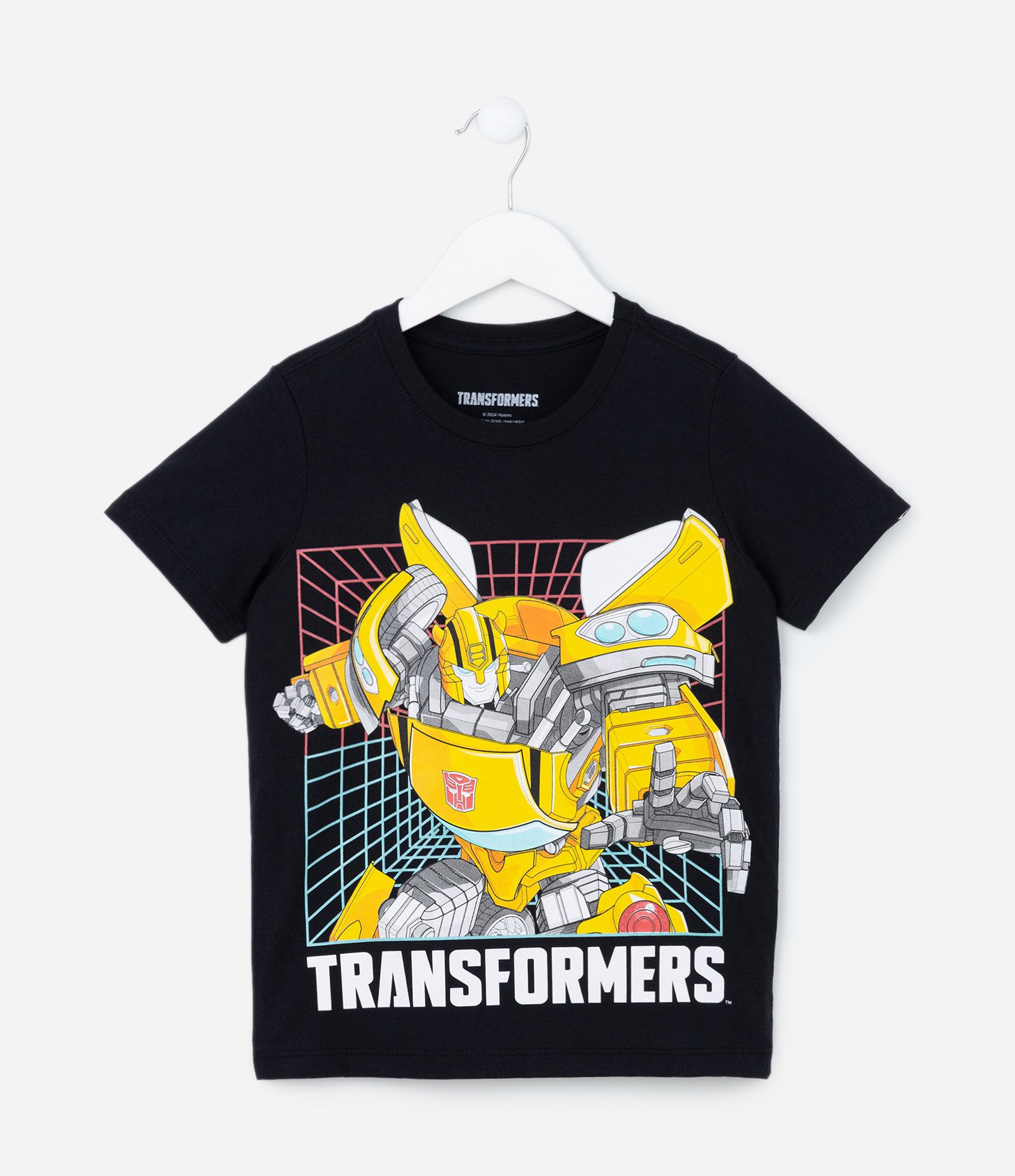Camiseta Infantil com Estampa do Tranformers Bumblebee - Tam 4 a 8 anos Preto 1
