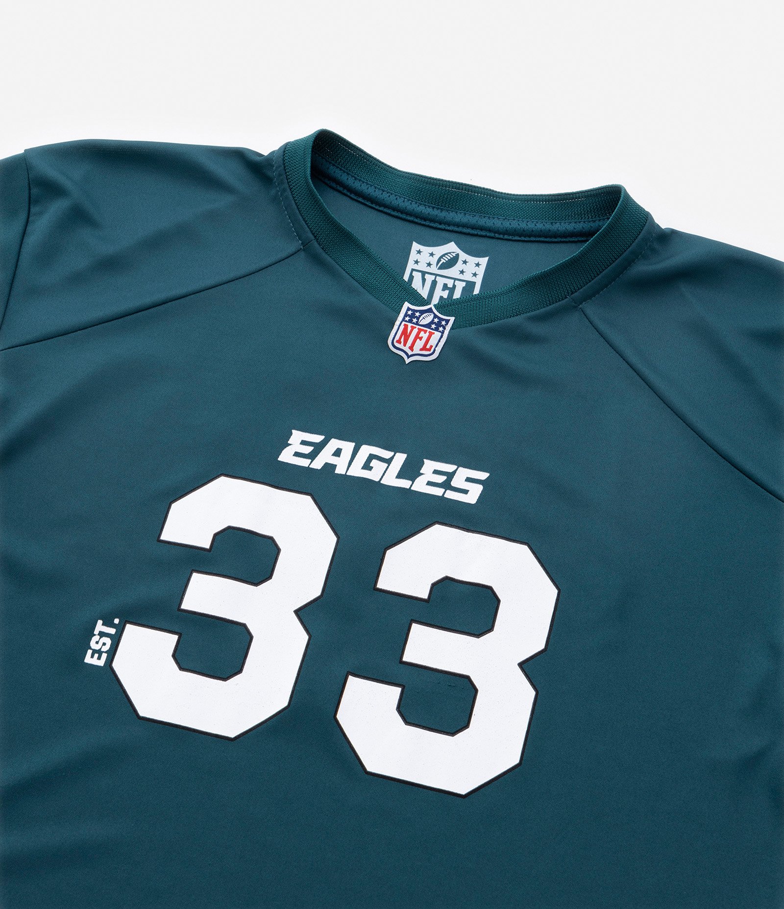 Camiseta Infantil com Estampa NFL Eagles 33 - Tam 5 a 14 Anos Verde 5