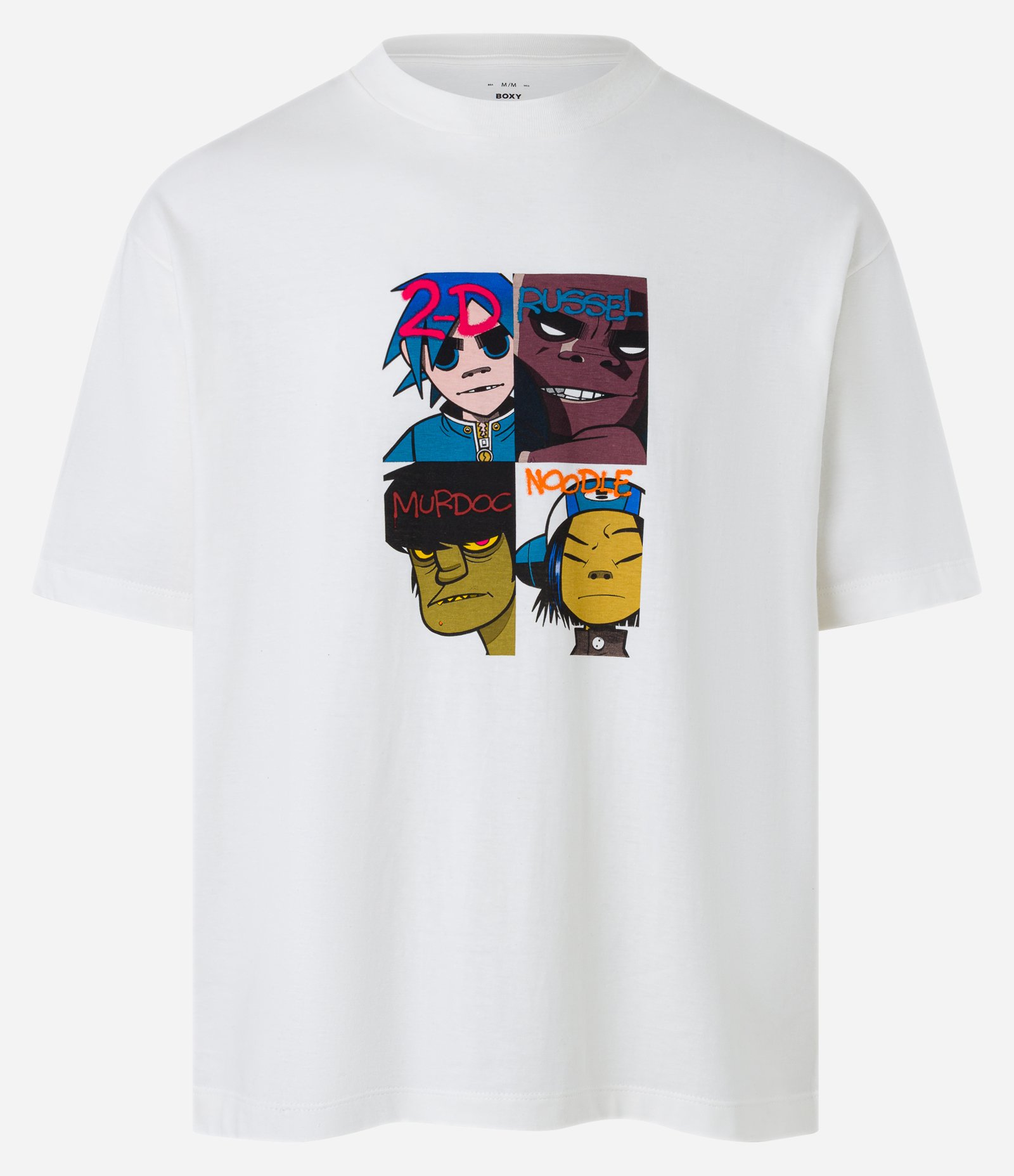 Camiseta Boxy em Algodão com Estampa Gorillaz Branco 5