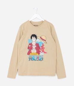 Camiseta Infantil em Algodão Estampa One Piece - Tam 5 a 14 anos