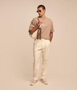 Calça Loose em Alfaiataria com Bolso Faca