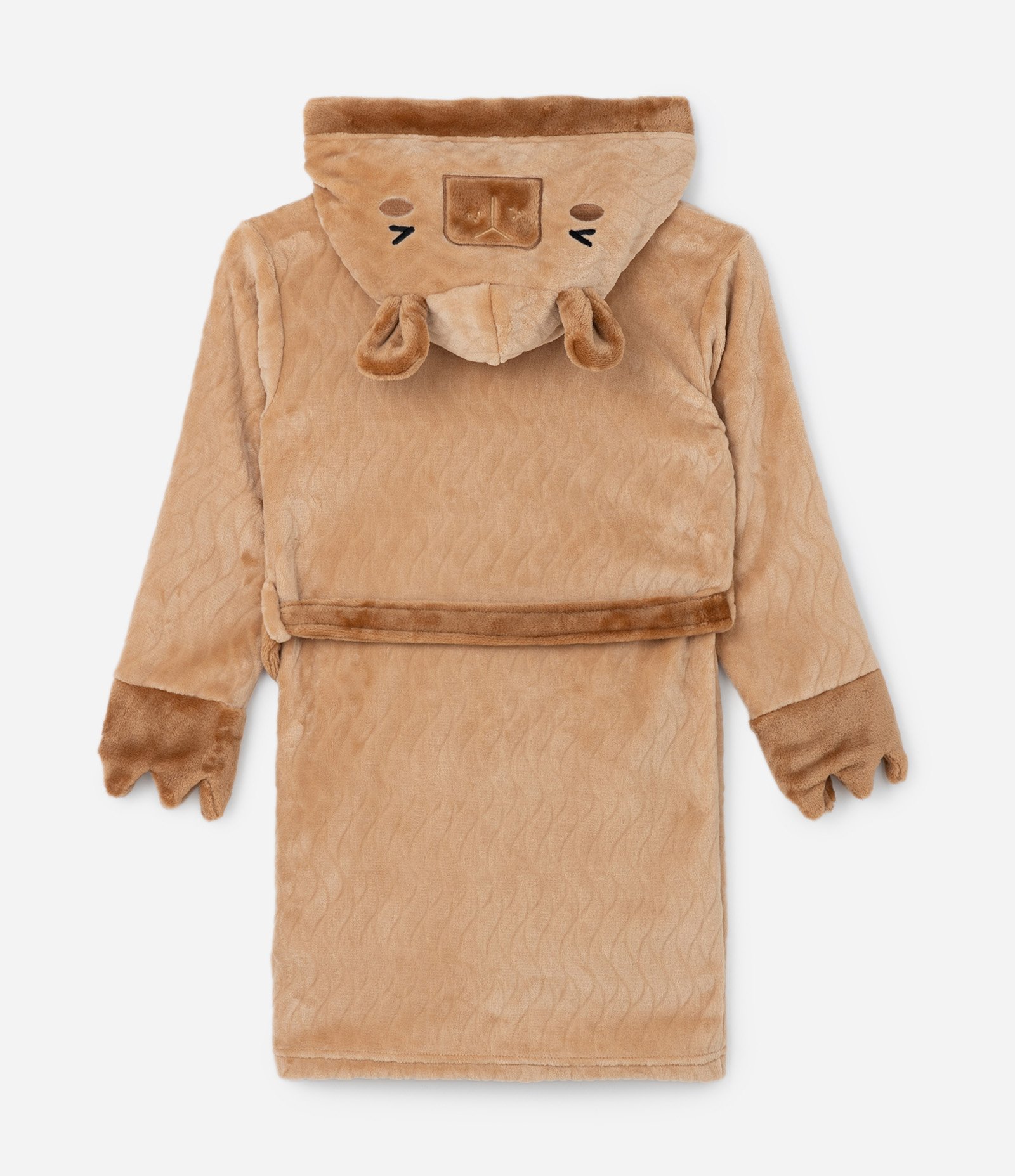 Roupão Infantil Quentinho com Bordado de Capivara - Tam 3 a 12 Anos Marrom 2