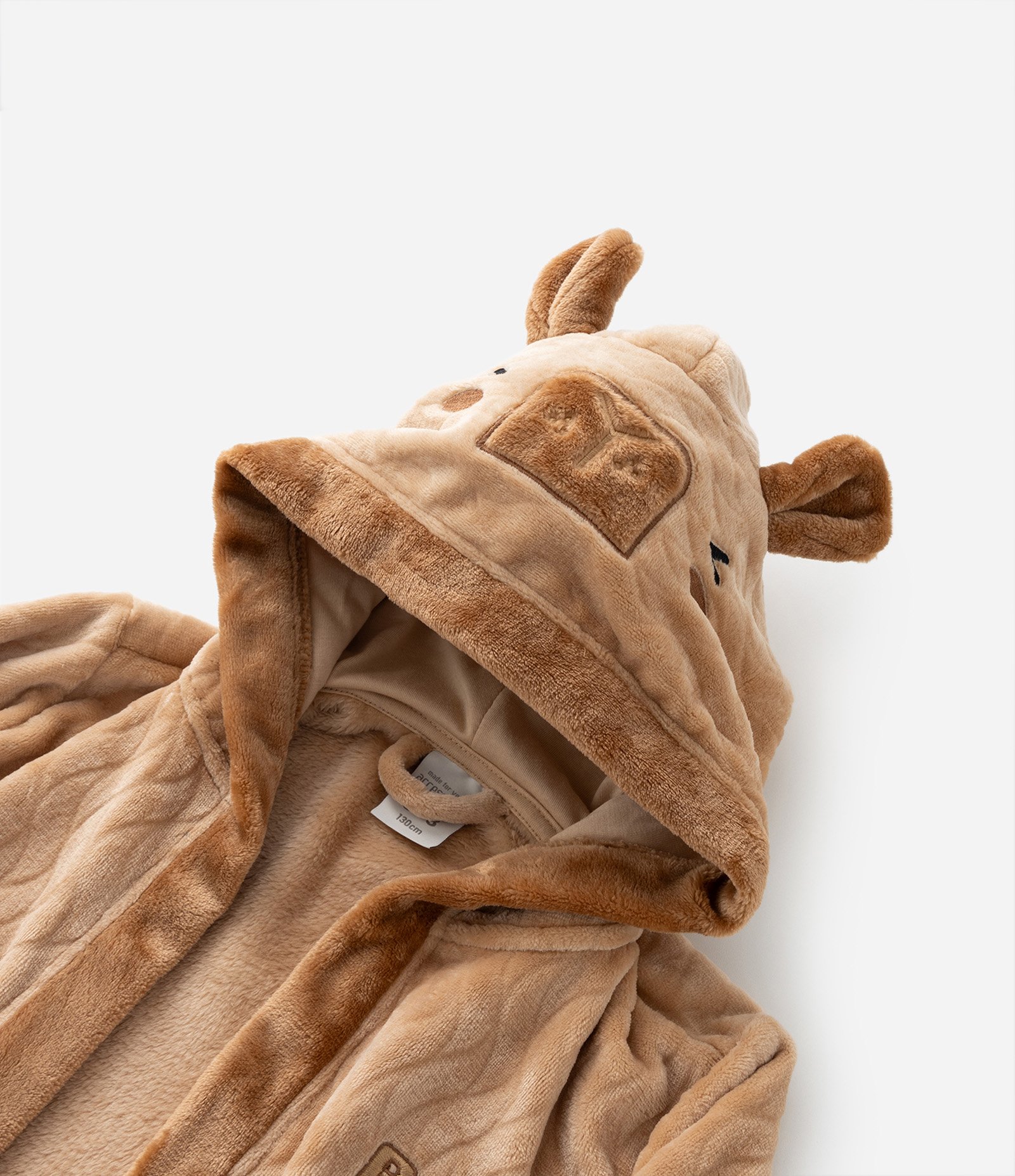 Roupão Infantil Quentinho com Bordado de Capivara - Tam 3 a 12 Anos Marrom 6