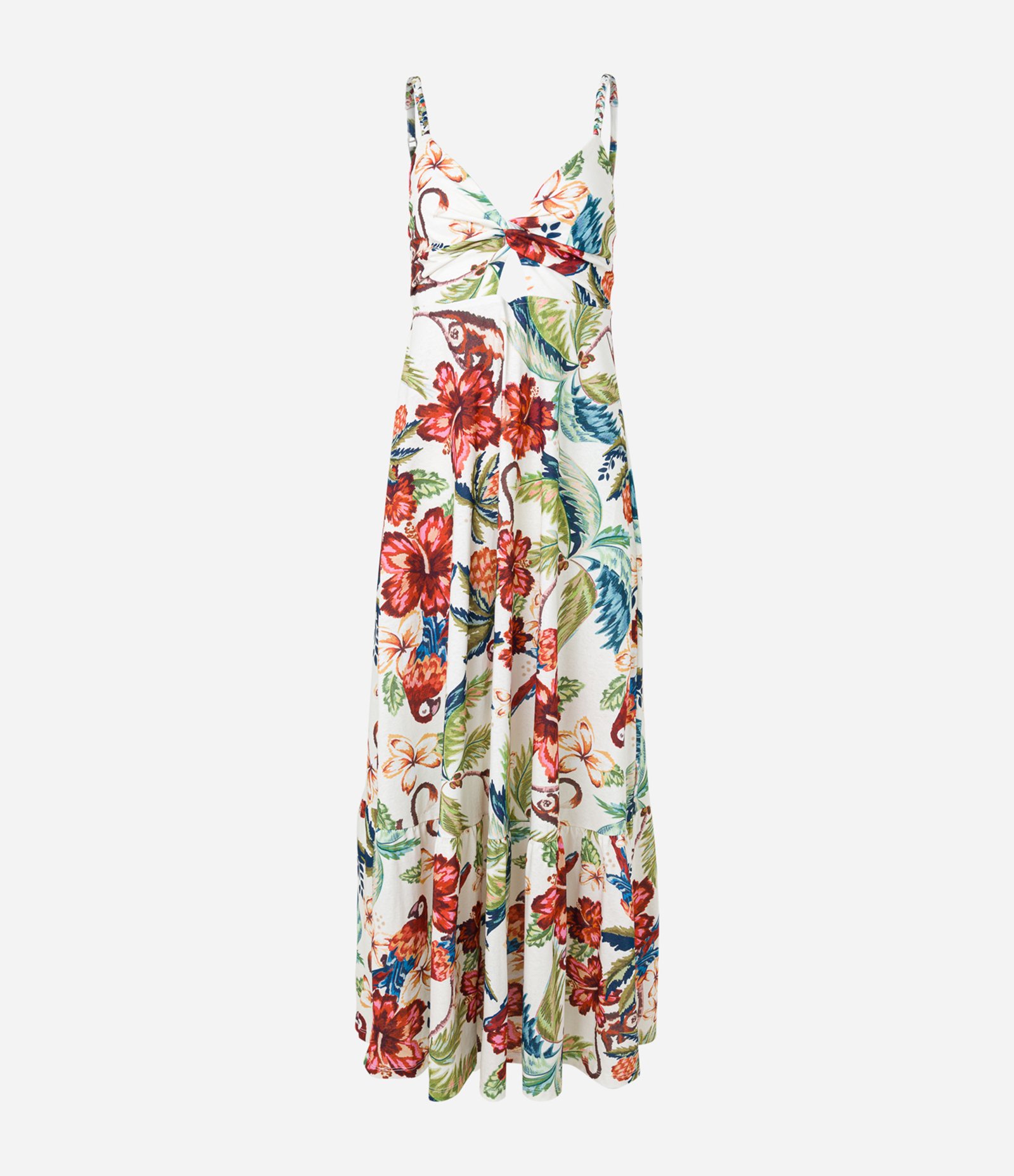 Vestido New Midi em Algodão com Alça Trançada e Estampa Floral Multicores 5