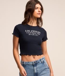 Blusa T-shirt em Ribana com Lettering Los Angeles