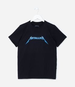 Camiseta Infantil com Estampa do Metallica - Tam 4 a 12 anos