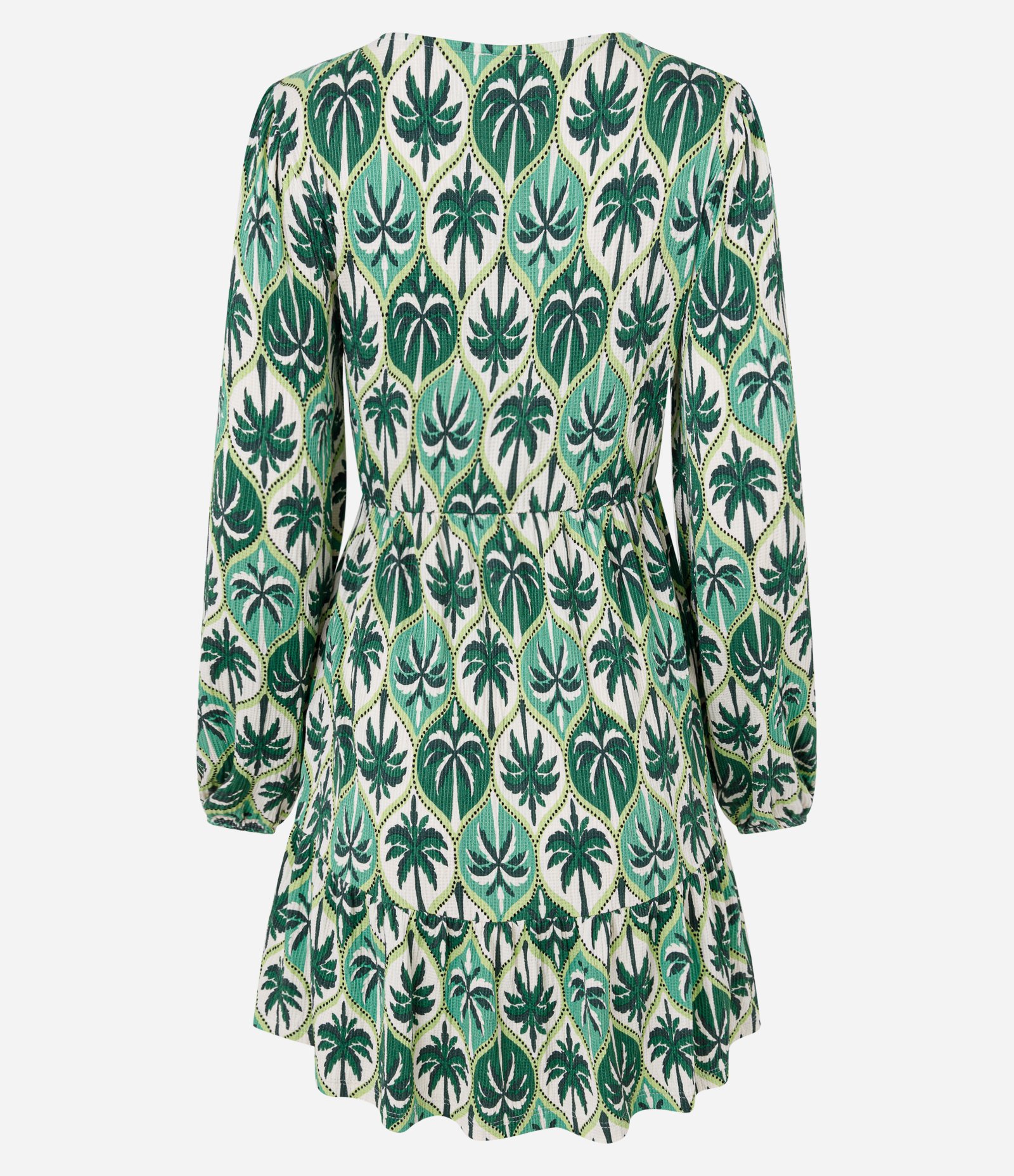 Vestido Curto Texturizado com Estampado Coqueiros Verde 7