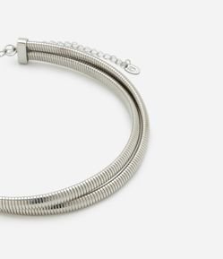 Colar Choker Dupla em Metal Rabo de Rato