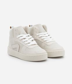 Tênis Abotinado em PU com Recortes - Tam 28 ao 35