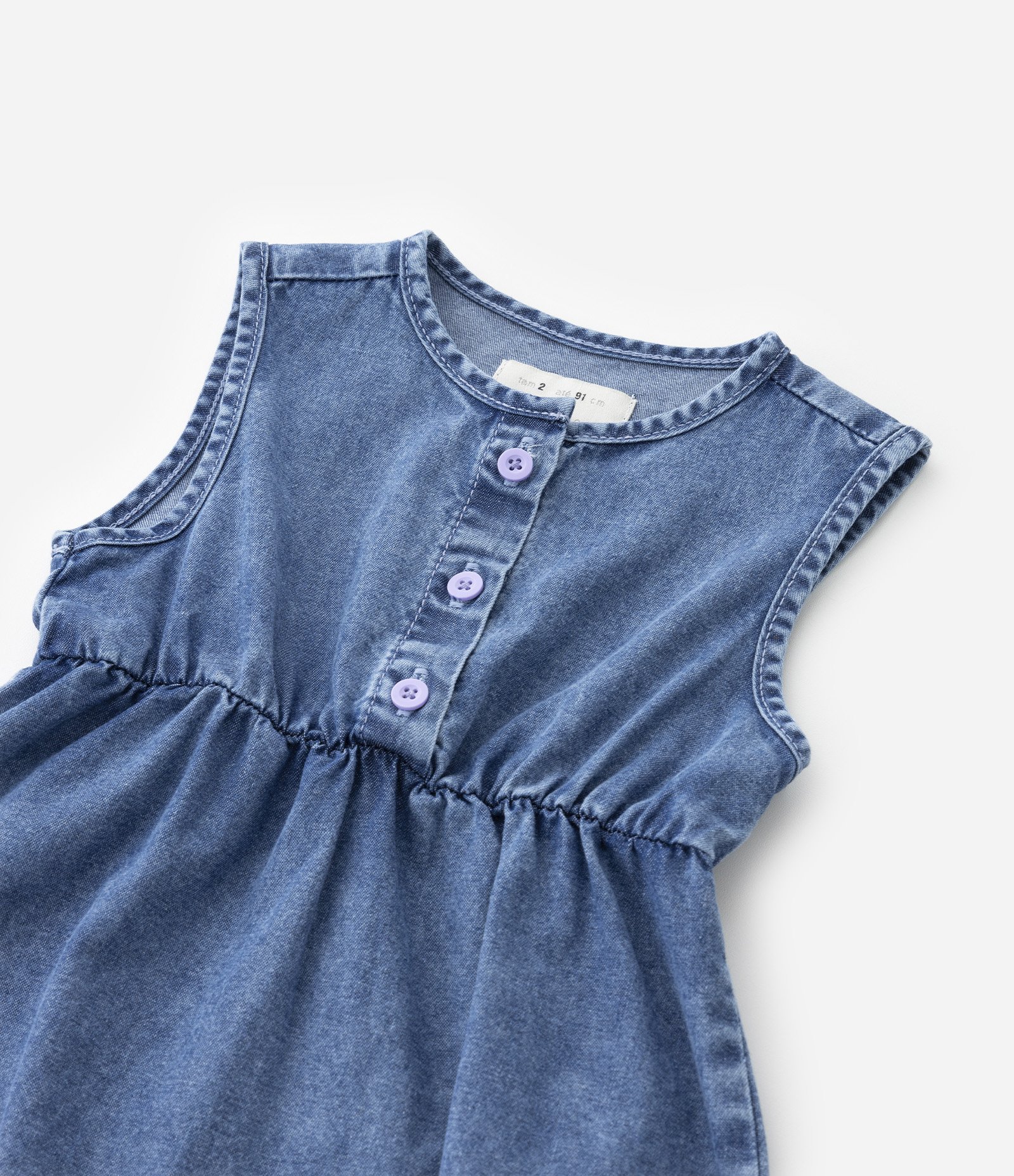 Vestido Infantil em Jeans com Bolsinha - Tam 1 a 5 Anos Azul 4