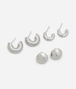 Kit 03 Brinco em Metal com Formas Variadas