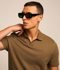Camisa Polo Regular em Algodão com Textura