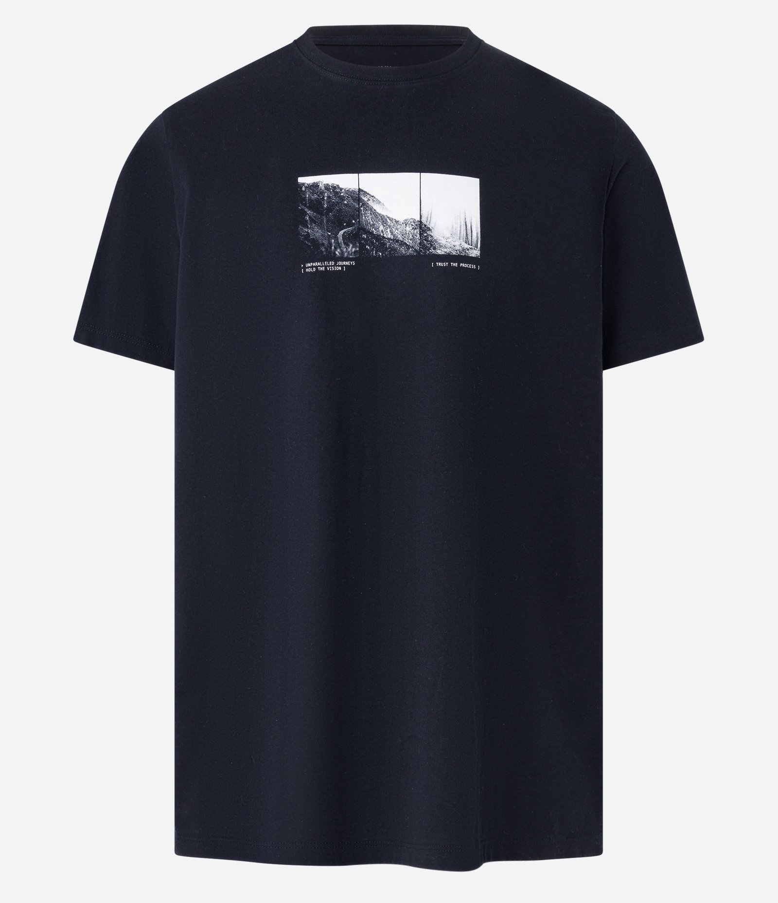 Camiseta Comfort em Algodão com Manga Curta Estampada Preto 5