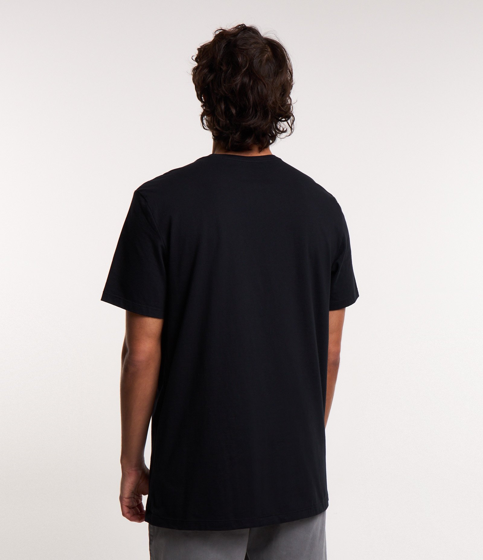 Camiseta Comfort em Algodão com Manga Curta Estampada Preto 3