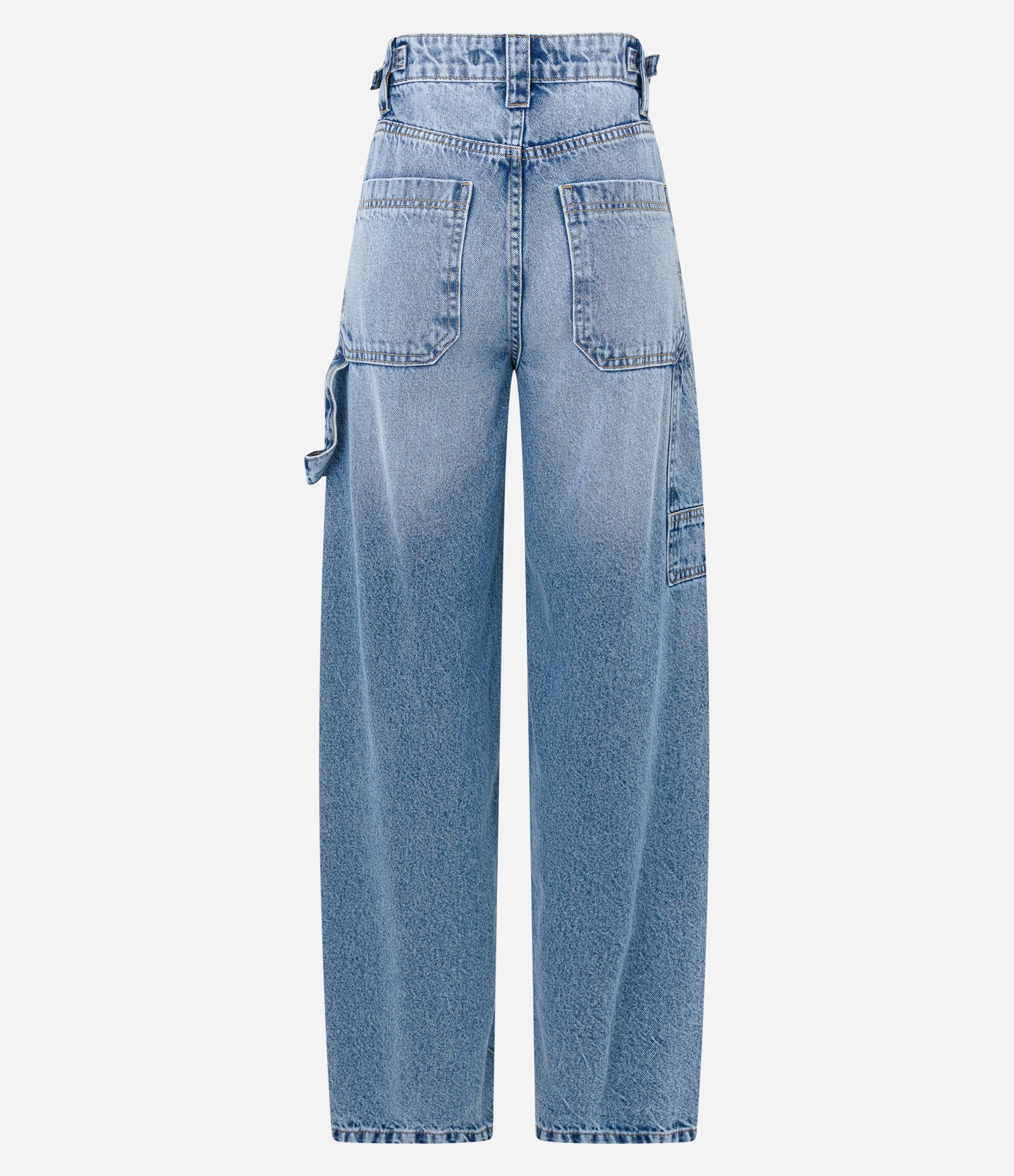 Calça Balloon em Jeans com Fivelas nas Laterais Azul 6