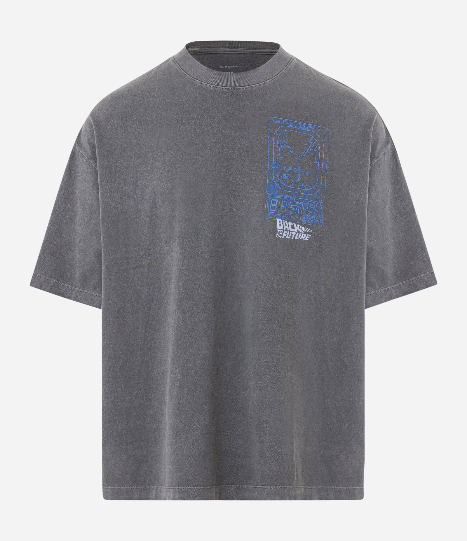 Camiseta Overboxy em Malhão Estonado com Estampa Back To The Future Cinza 7