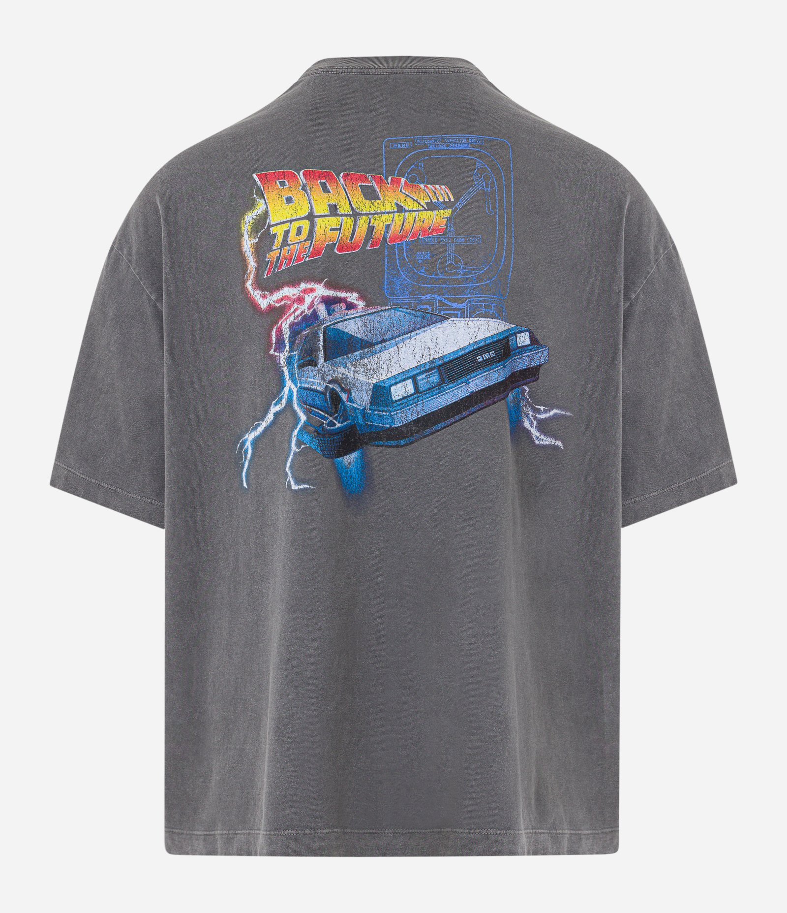 Camiseta Overboxy em Malhão Estonado com Estampa Back To The Future Cinza 8